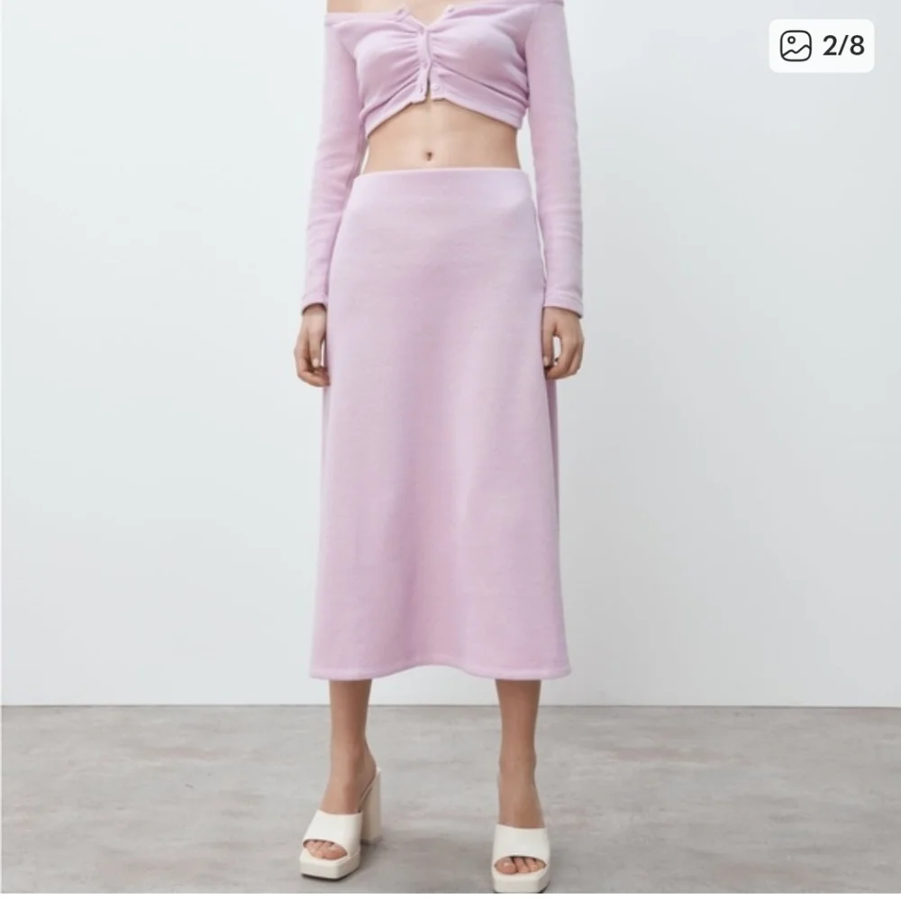Zara Lilac Purple Knit Midi Skirt - Picture 3 of 7